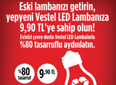 Evler, Vestel Geri Dönüşüm kampanyasıyla LED’lerle aydınlanıyor